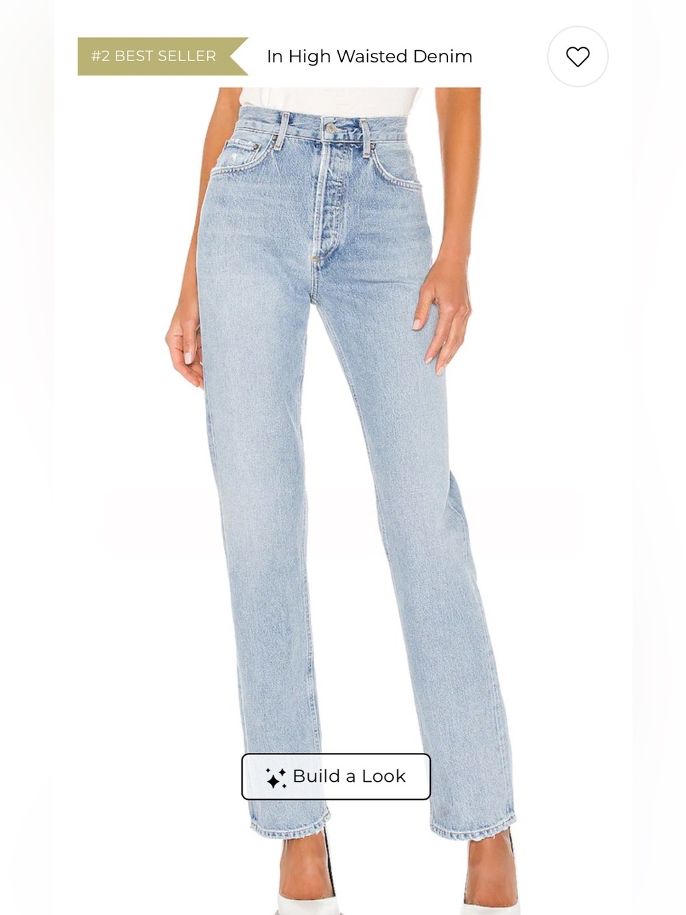 Agolde Lana High-Rise Straight Leg Jeans - Light Blue